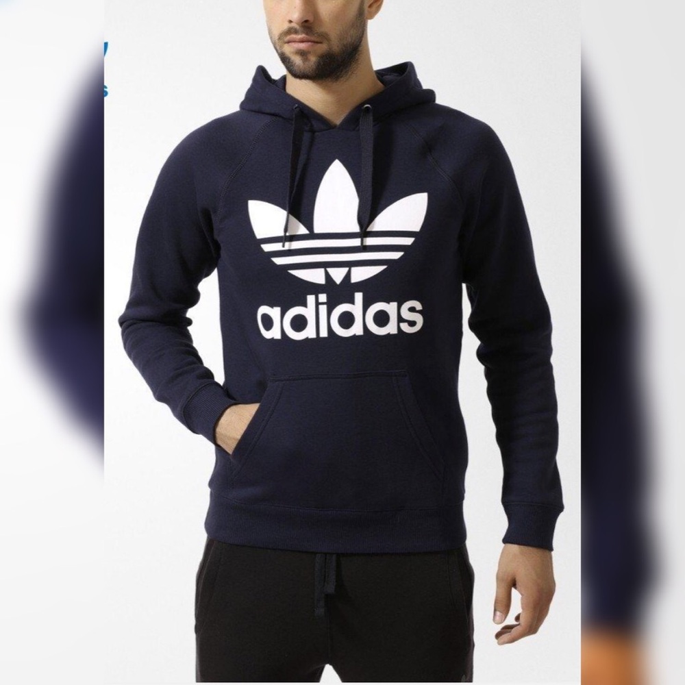 Adidas Originals Trefoil Hoodie Navy Pullover FIRM
